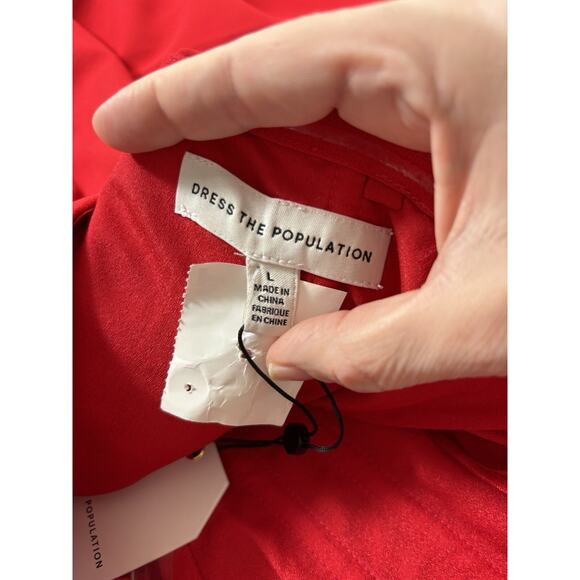 NWT Dress the Population Cosette Strapless Corset Dress Red Large Formal Boning - Picture 4 of 13